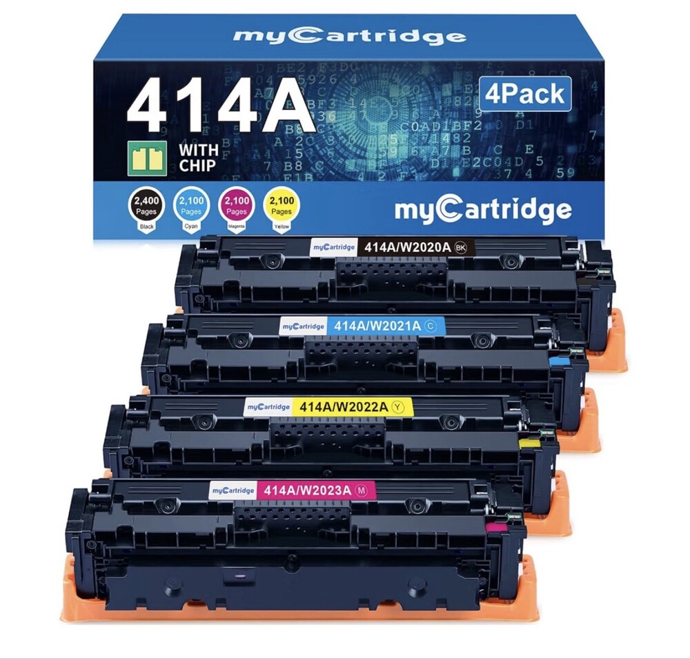 4 Pack 414A Toner with Chip for HP Color LaserJet Pro M454dw M479fdw
